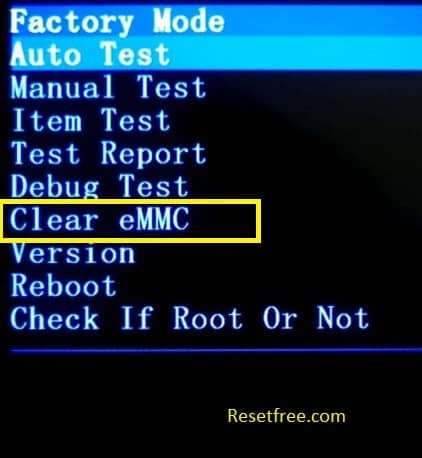 Android Mobile - Clear eMMC option